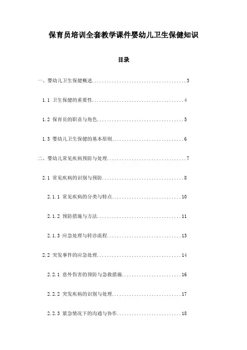 保育员培训全套教学课件婴幼儿卫生保健知识