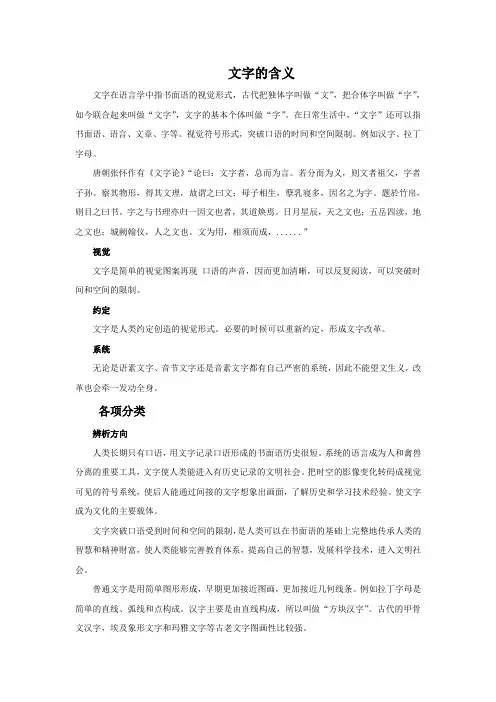 文字的含义