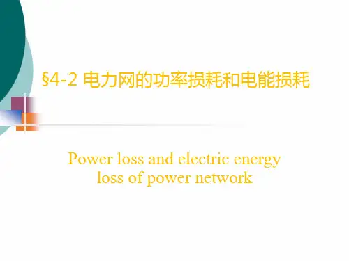 电力网的功率损耗和电能损耗