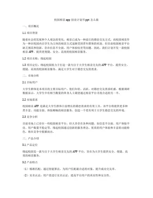 校园相亲app创业计划书ppt怎么做
