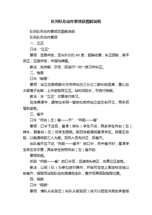 队列队形动作要领及图解说明