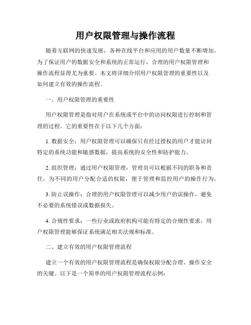 用户权限管理与操作流程