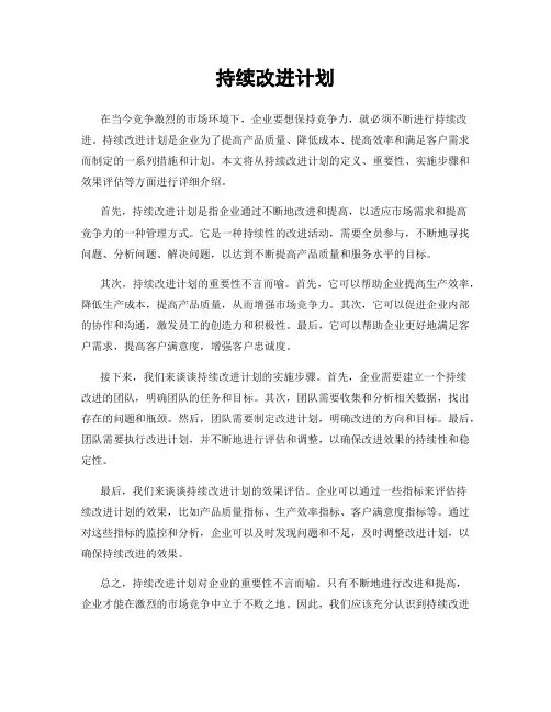 持续改进计划