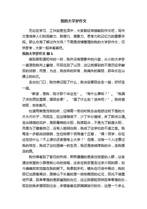 我的大学梦作文
