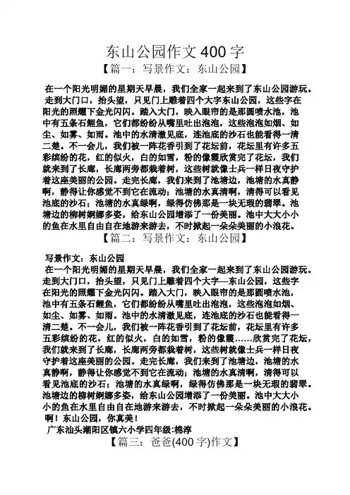 山作文之东山公园作文400字