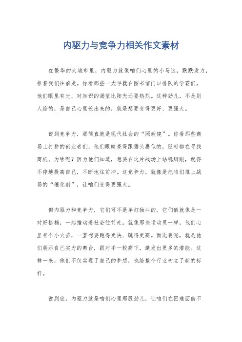 内驱力与竞争力相关作文素材