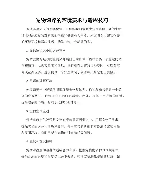宠物饲养的环境要求与适应技巧