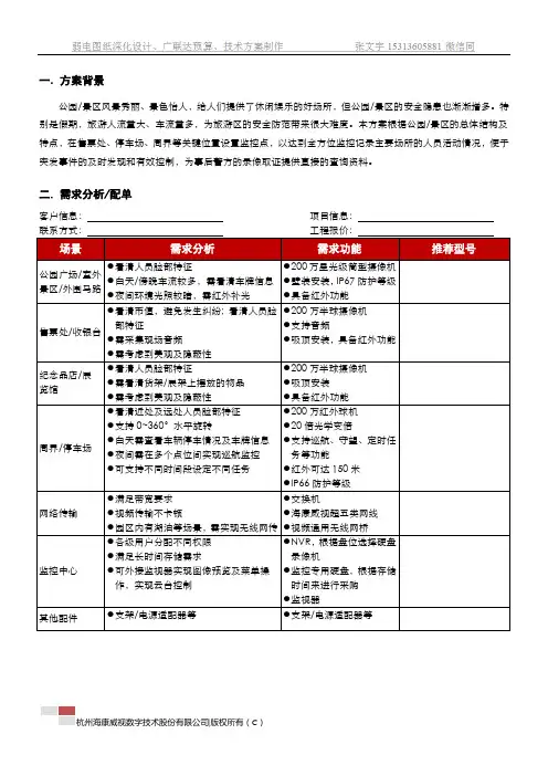 海康威视公园景区高清视频监控方案