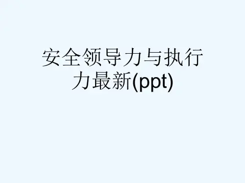 安全领导力与执行力最新(ppt)