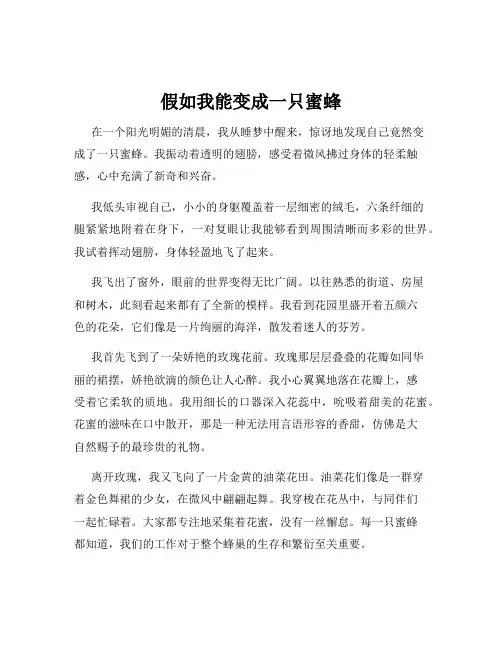 假如我能变成一只蜜蜂