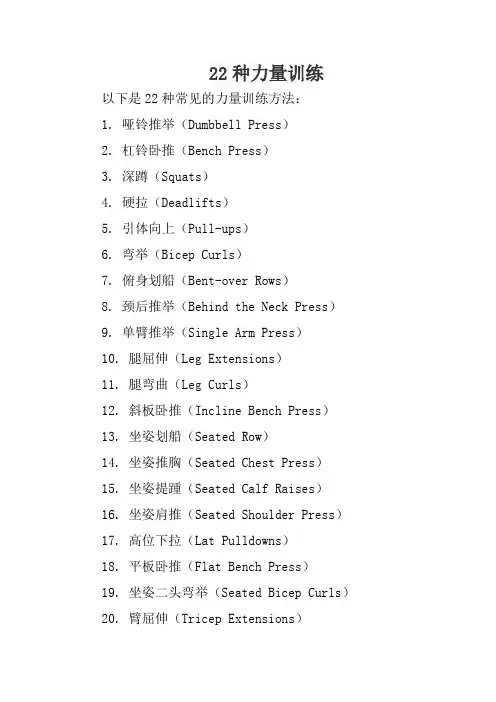 22种力量训练