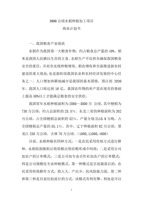 3000公顷水稻种植加工项目(1)