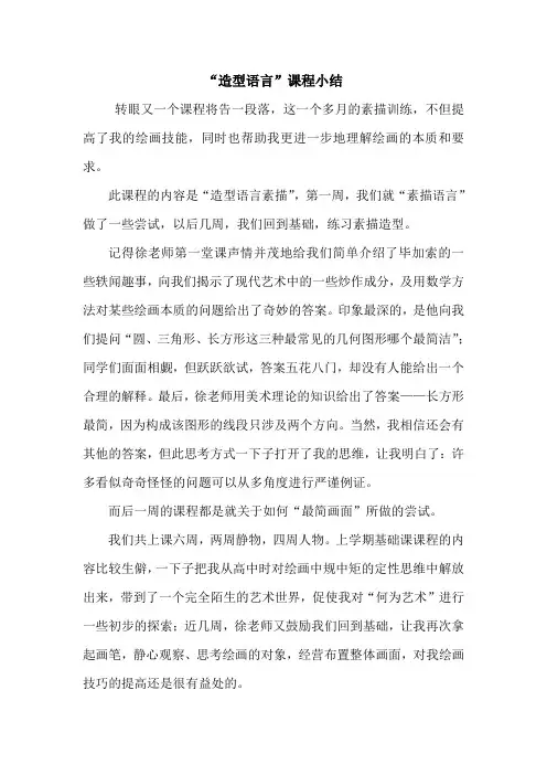 “造型语言”课程小结