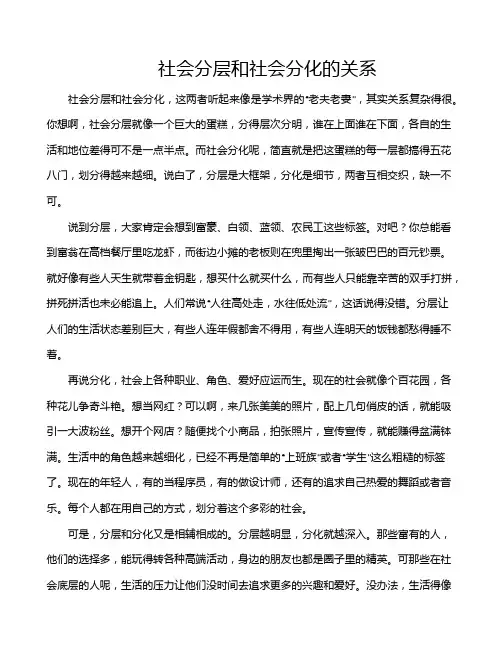 社会分层和社会分化的关系