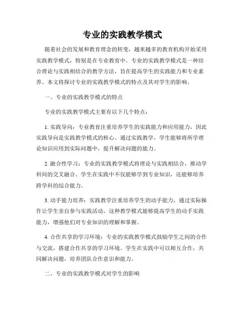 专业的实践教学模式