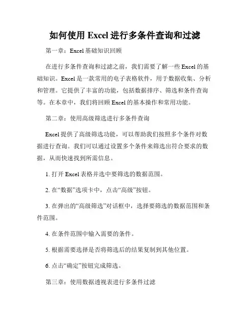 如何使用Excel进行多条件查询和过滤