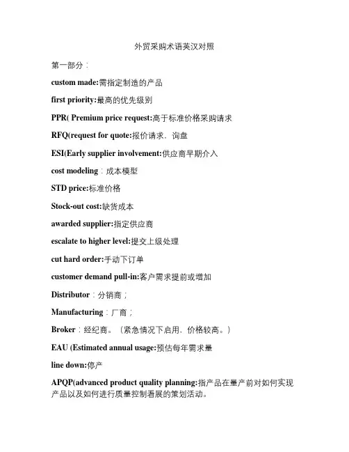 外贸采购术语英汉对照大全.