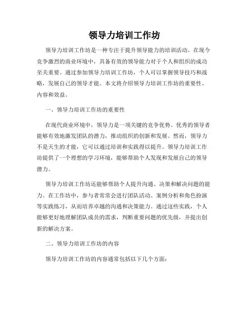 领导力培训工作坊