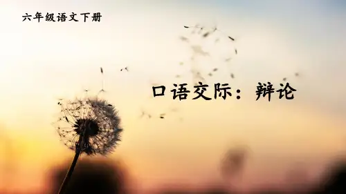 部编版六年级语文下册口语交际《辩论》精美课件(共30张PPT)