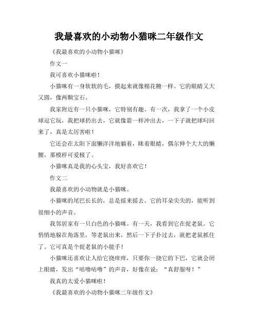 我最喜欢的小动物小猫咪二年级作文