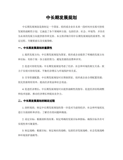 中长期发展规划