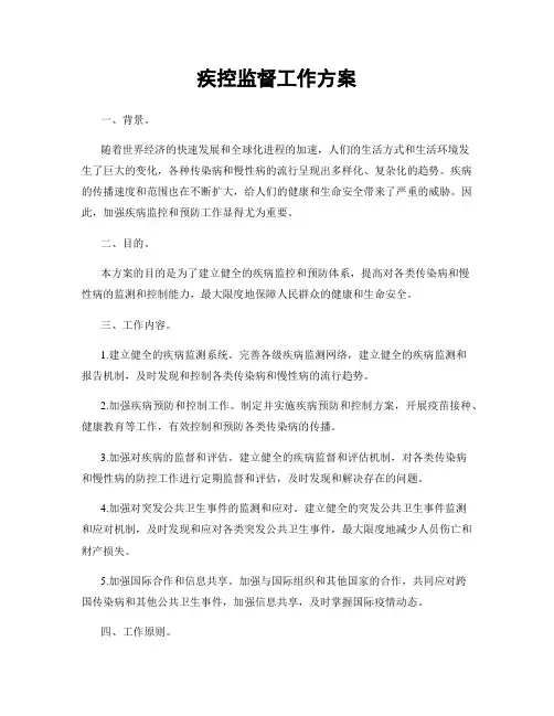 疾控监督工作方案