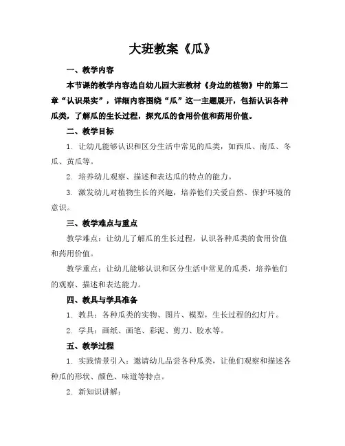 大班教案《瓜》