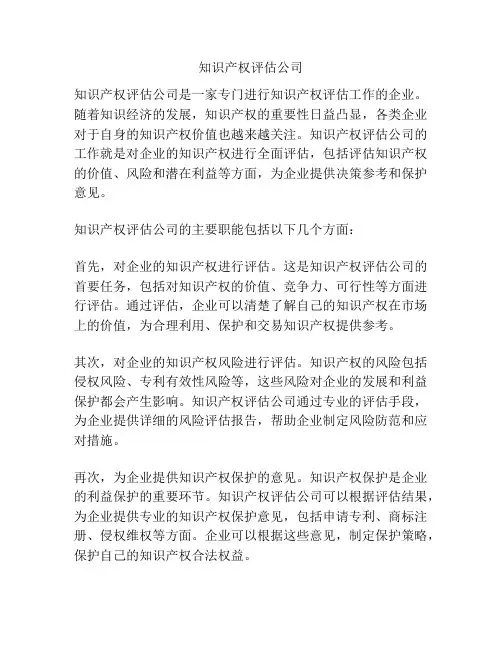 知识产权评估公司