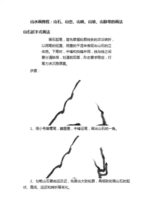 山水画教程：山石、山峦、山峰、山坡、山脉等的画法