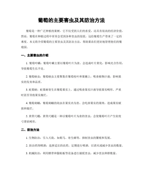 葡萄的主要害虫及其防治方法