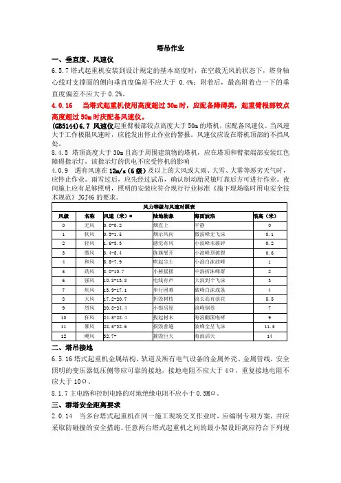 塔吊安装使用注意事项