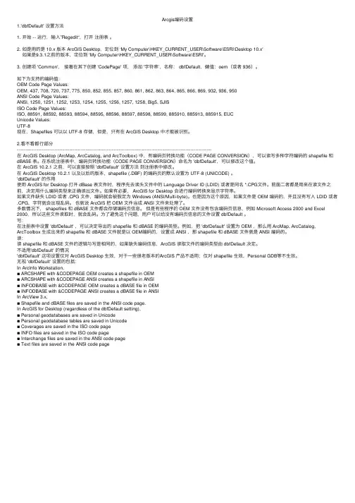 Arcgis编码设置