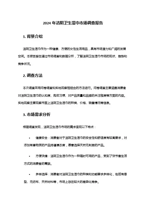 2024年洁阴卫生湿巾市场调查报告