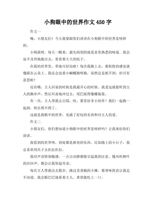 小狗眼中的世界作文450字