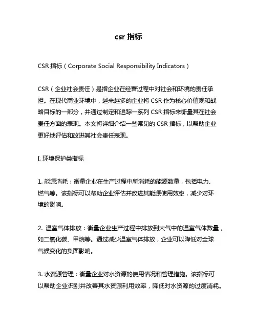 csr指标