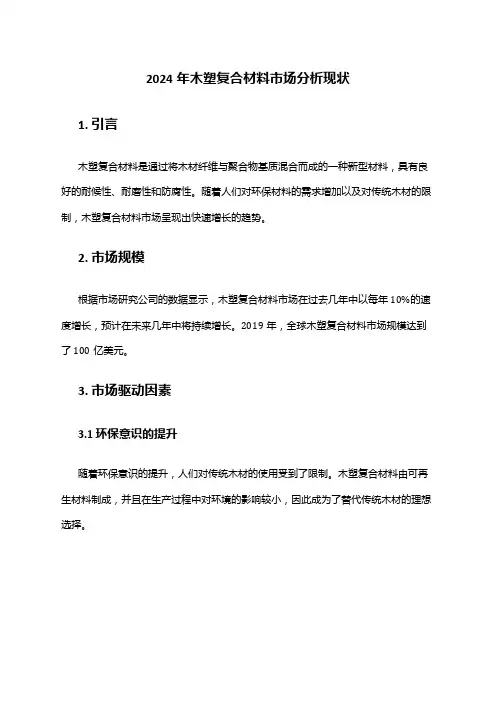 2024年木塑复合材料市场分析现状