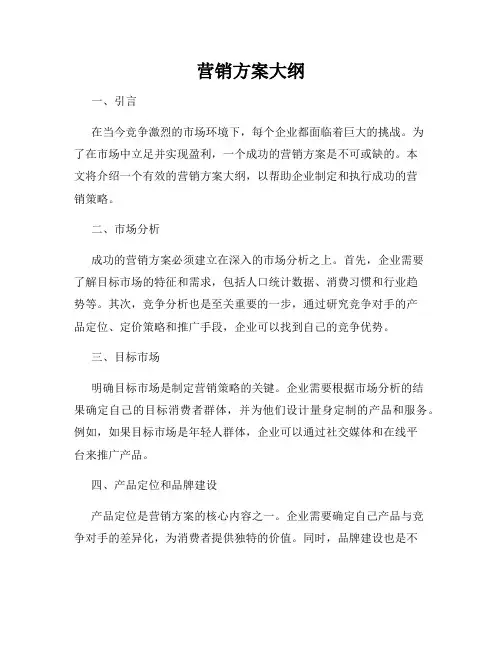 营销方案大纲