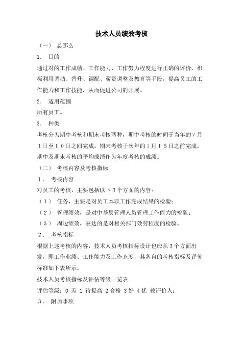 技术人员绩效考核