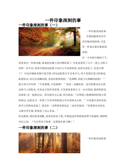 一件印象深刻的事(共10篇)