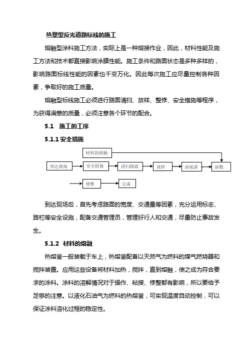 热塑型反光道路标线的施工