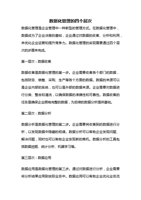 数据化管理的四个层次