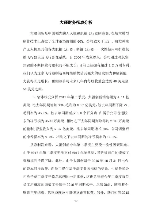 大疆财务报表分析