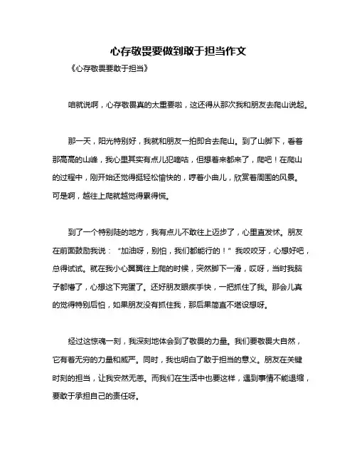 心存敬畏要做到敢于担当作文