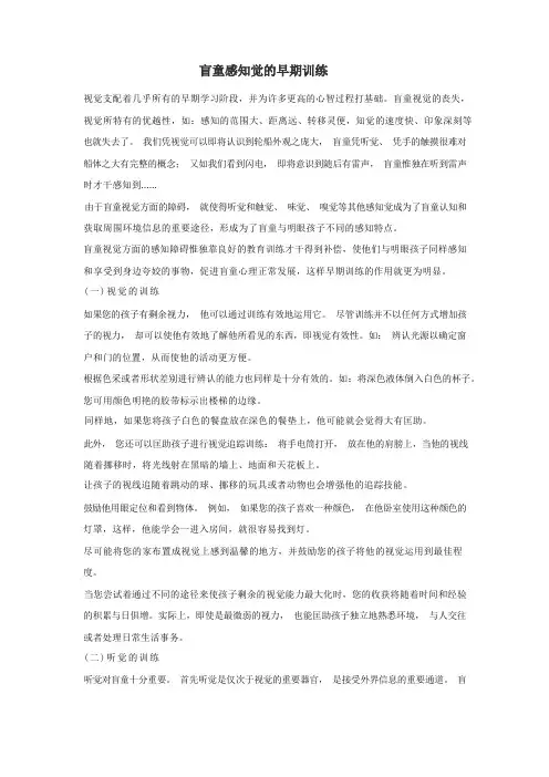 (完整版)盲童感知觉的早期训练