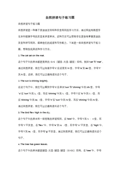自然拼读句子练习题
