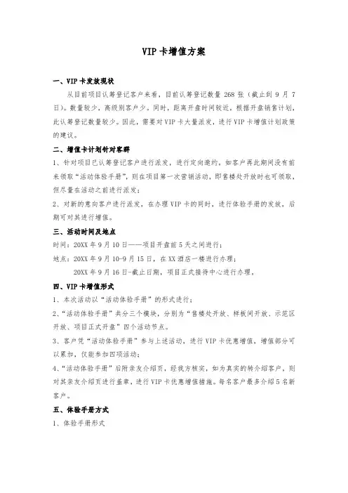房地产开盘前VIP卡增值方案