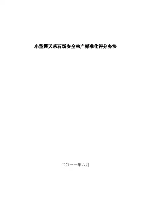 (安全生产)小型露天采石场安全生产标准化评分办法