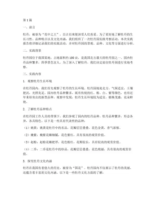 牡丹园实践报告(2篇)