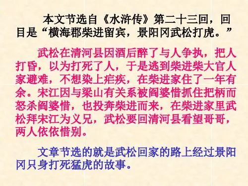 武松打虎分析ppt课件