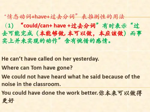 情态动词+have done表推测